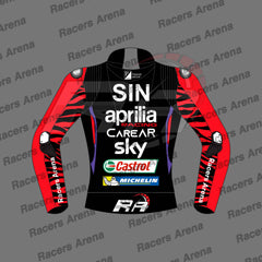 Aleix Espargaro Aprilia MotoGP 2023 Motorcycle Leather Racing Jacket Back