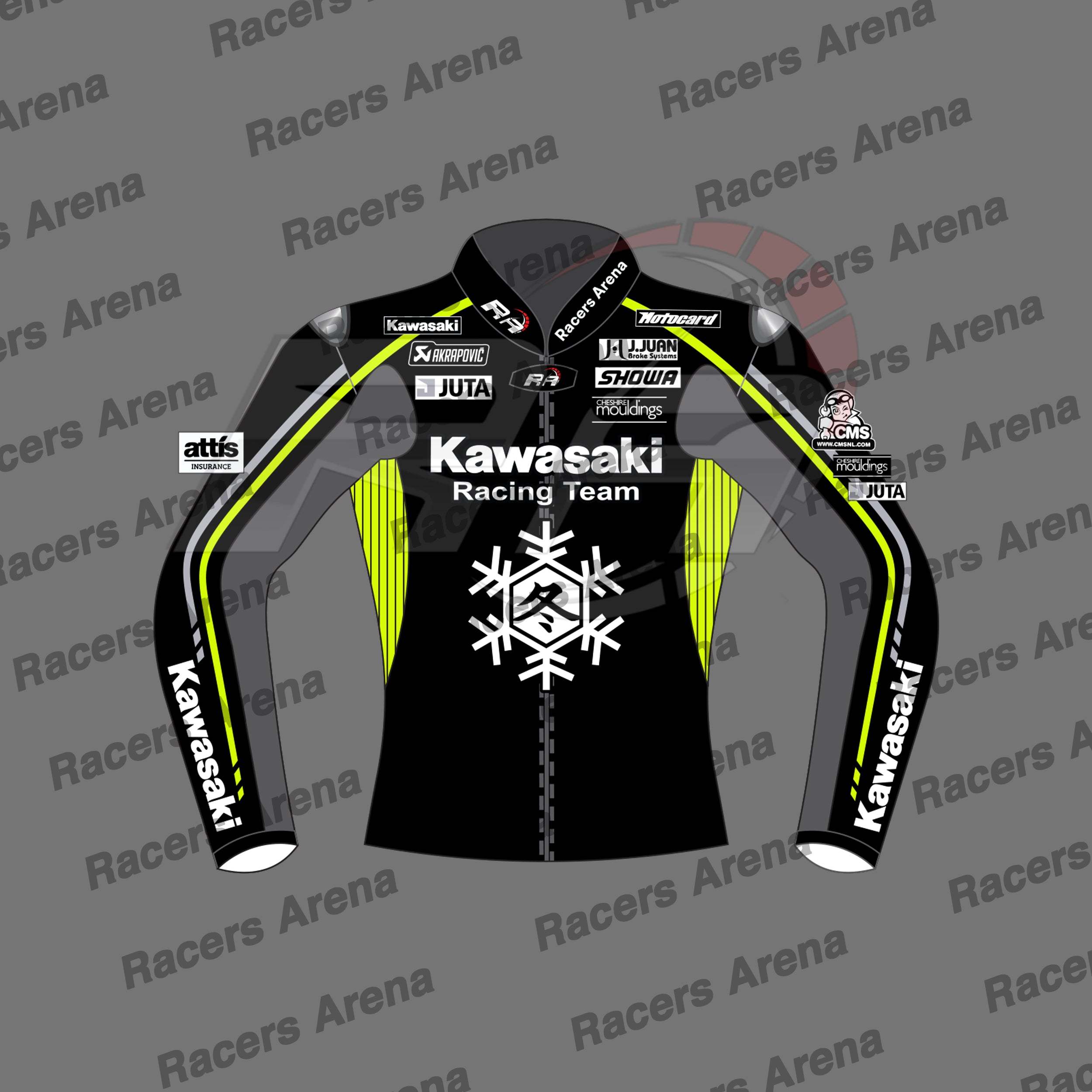 Alex Lowes Kawasaki Winter Test 2023 Motorcycle Leather Race Jacket Front