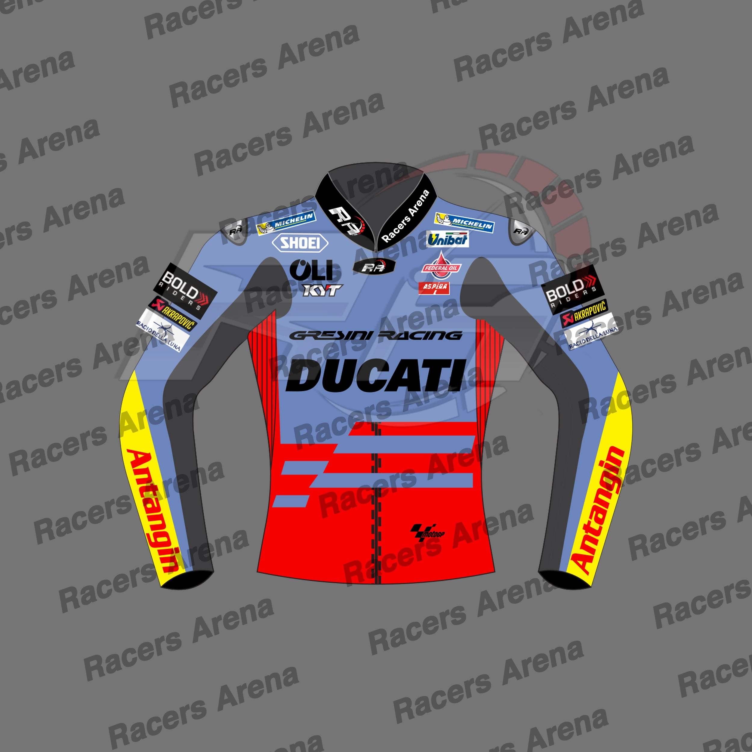 Alex Marquez Ducati Team Gresini MotoGP 2023 Motorcycle Racing Jacket Front