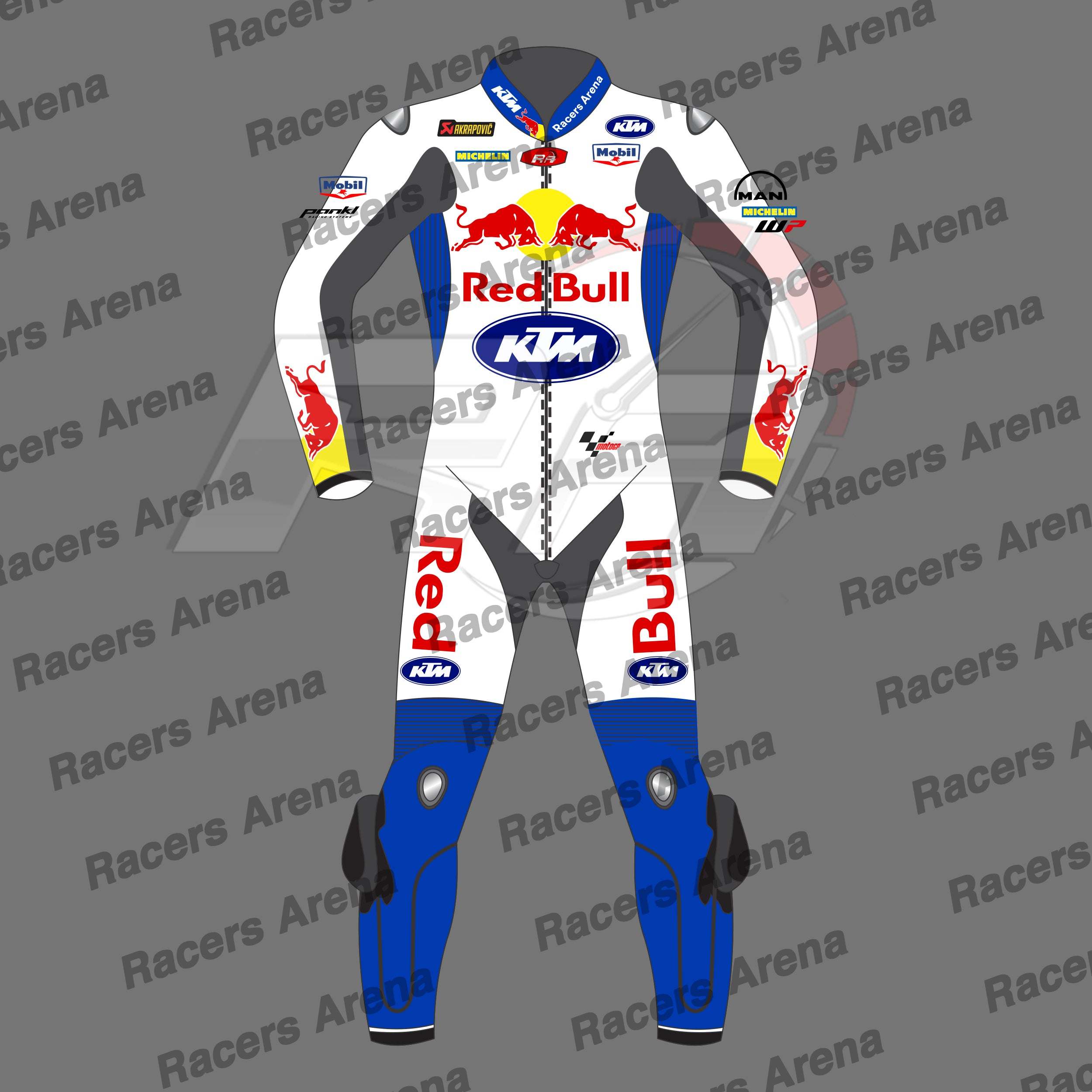 Brad Binder Red Bull White British GP 2024 Racing Leather Suit Front