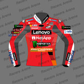 Enea Bastianini MotoGP 2023 Ducati Motocycle Leather Race Jacket Front