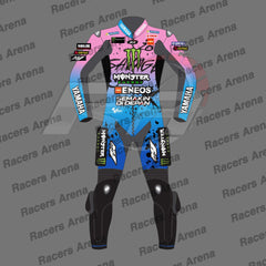Fabio Quartararo Yamaha-Anzug, französischer GP 2024, Motorrad-Leder-Rennanzug