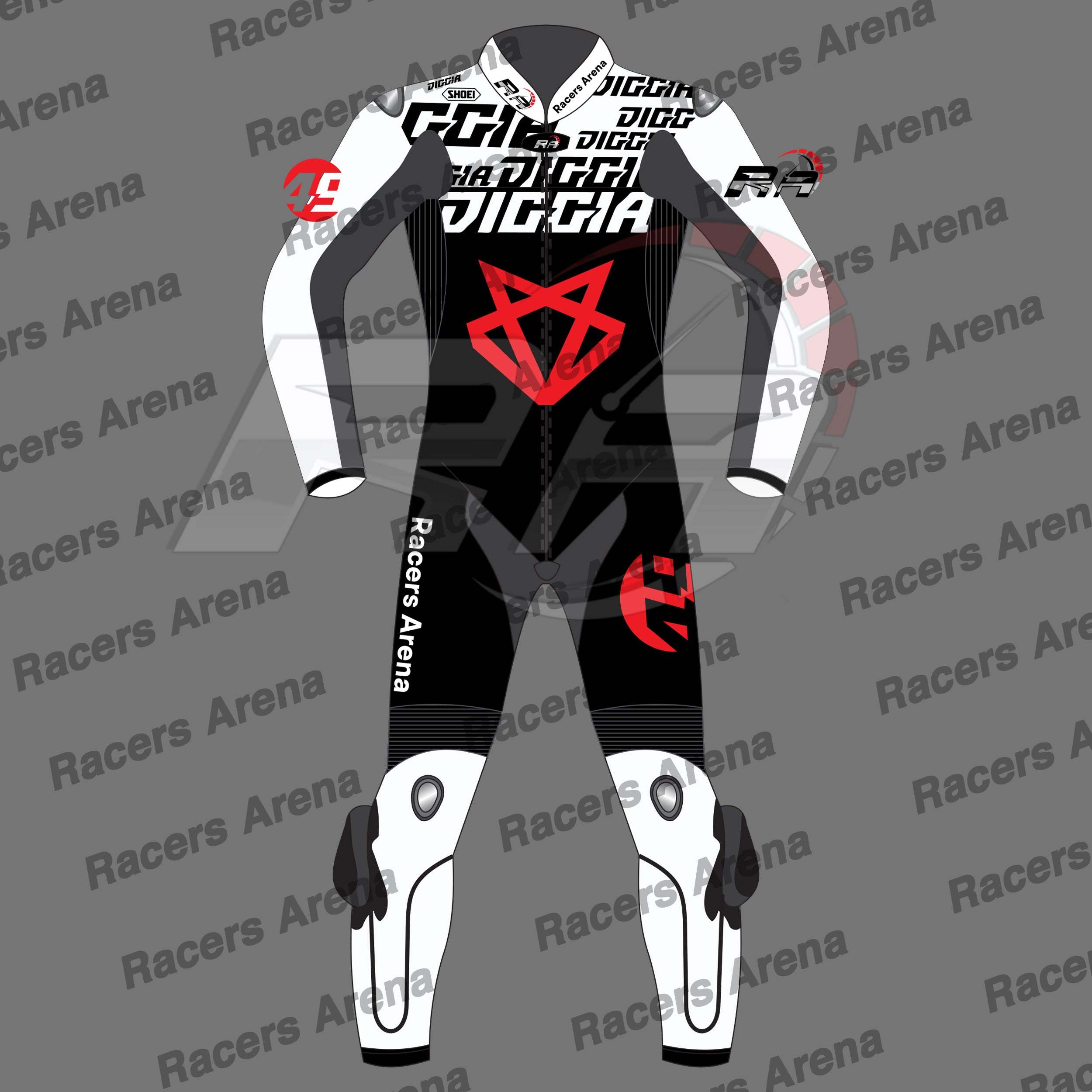 Fabio Di Giannantonio Ducati Winter Test MotoGP 2023 Motorcycle Race Leathers Suit Front