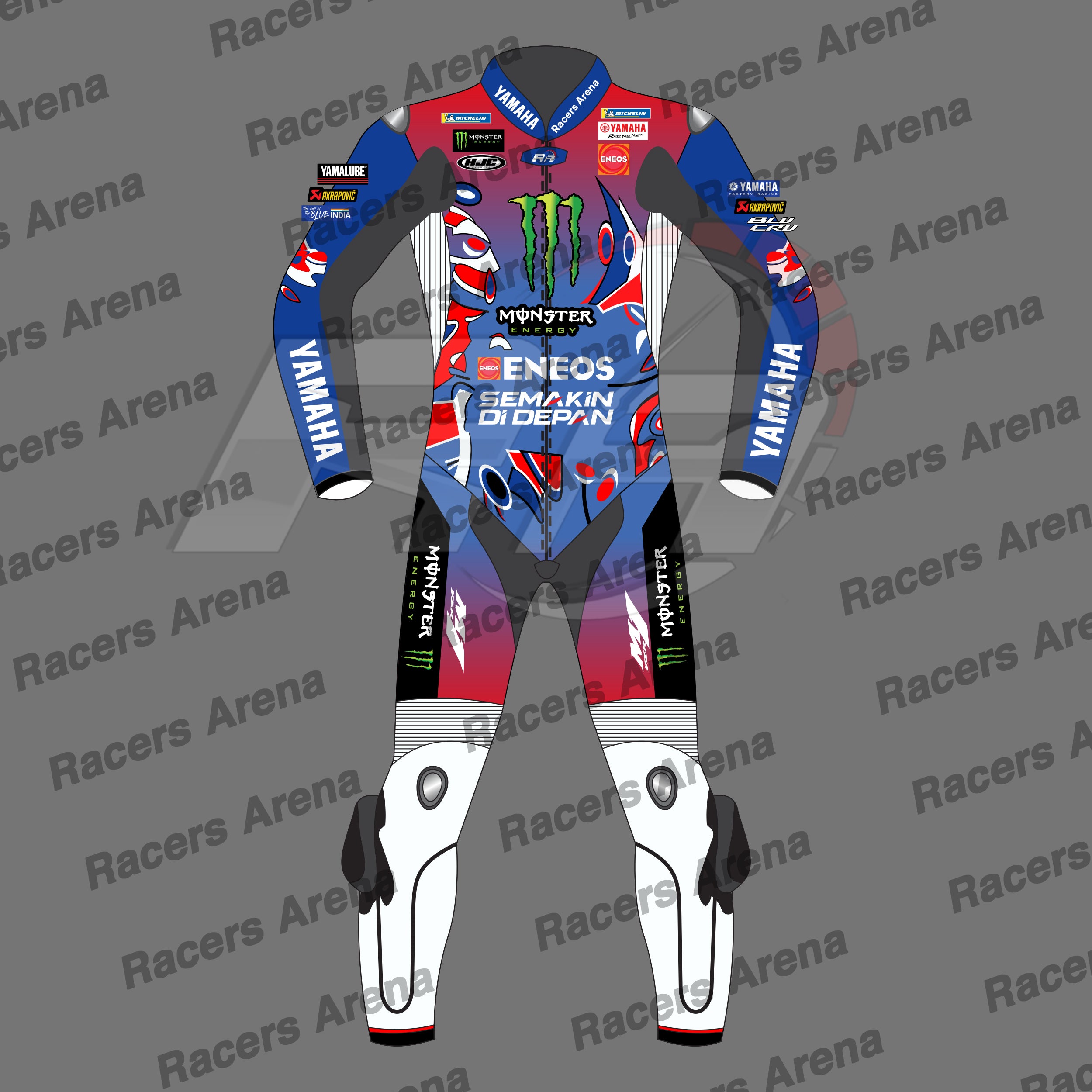Fabio Quartararo Le Mans Yamaha 2025 Motorcycle Leather Race Suit Front
