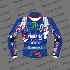 Fabio Quartararo Moto Gp 2025 Yahama Motorcycle Leather Race Jacket Back
