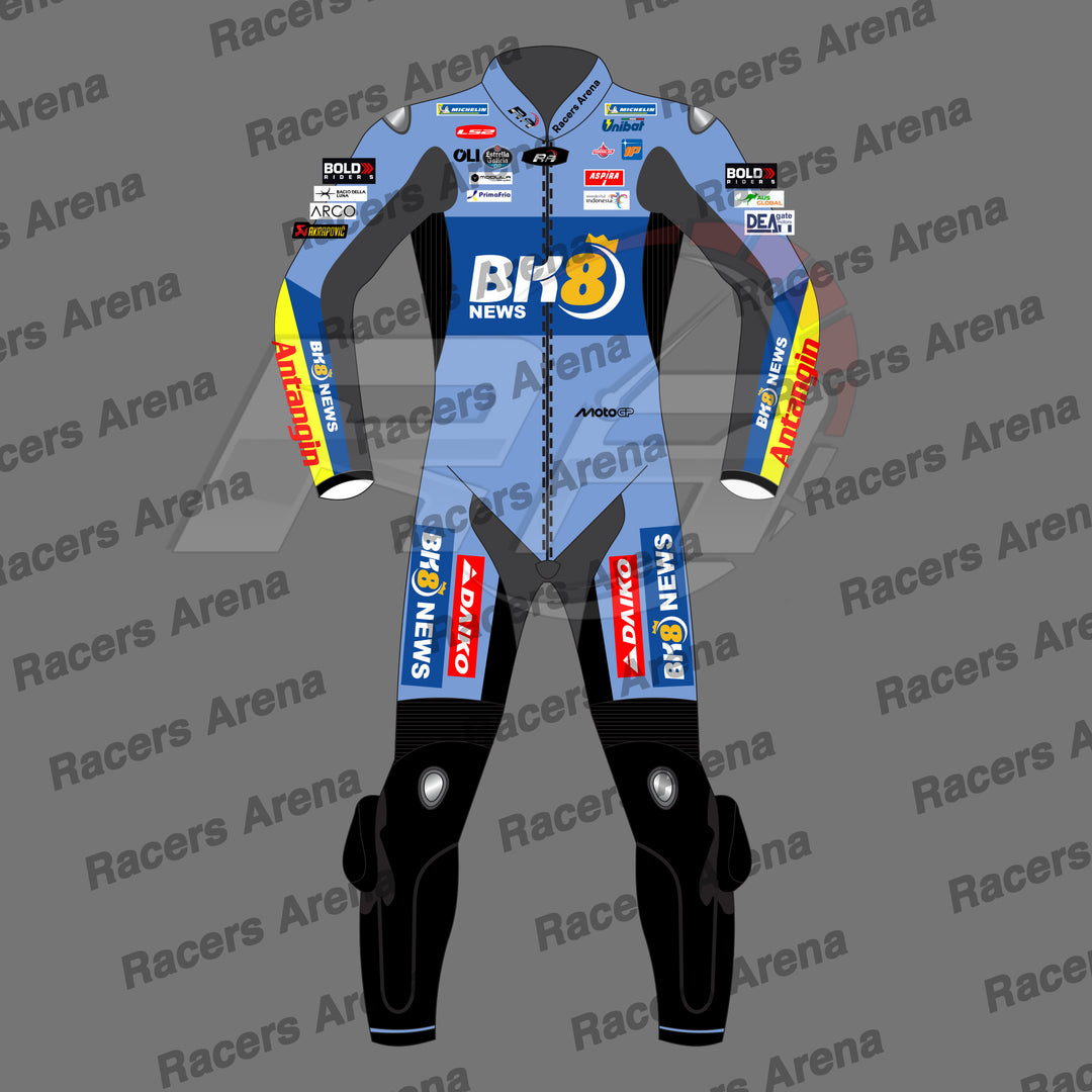 Fermin Aldeguer Ducati Gresini MotoGP 2026 Motorcycle Leather Race Suit Front
