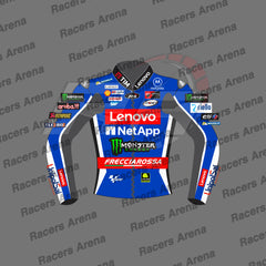 Francesco Bagnaia Blue Ducati 2024 Motorcycle Leather Race Jacket Front
