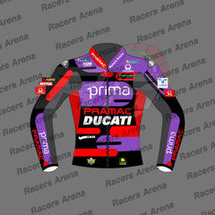 Franco Morbidelli 2024 Ducati Pramac Motorcycle Leather Racing Jacket Front