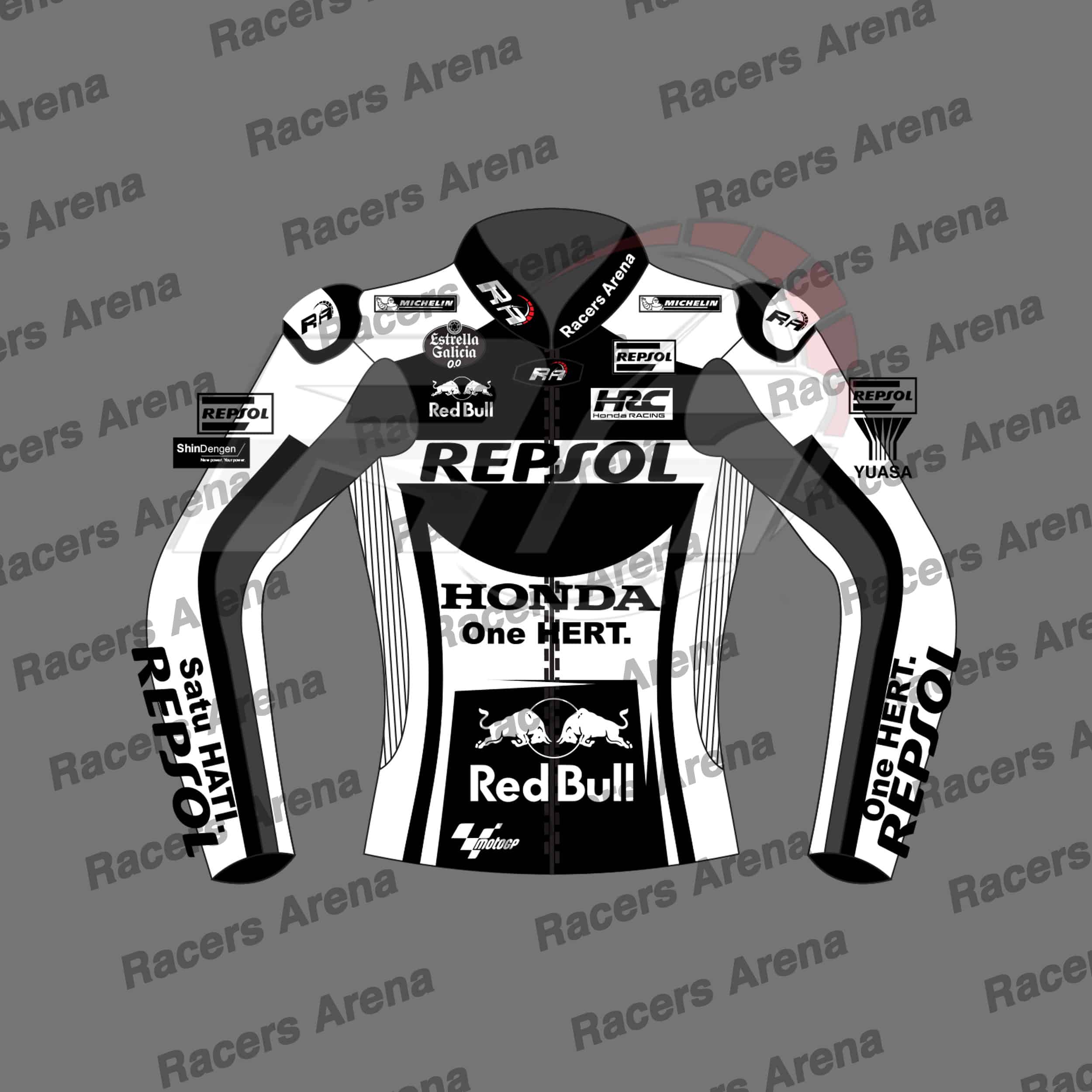 Joan Mir Honda Repsol Winter Test 2023 Motorcycle Racing Jacket Front