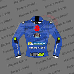 Joan Mir Team Suzuki MotoGP 2022 Motorbike Leather Race Jacket Back