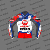 Johann Zarco Ducati Pramac MotoGP 2022 Motorcycle Racing Leather Jacket Front