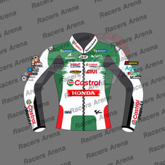 Johann Zarco Honda Castrol MotoGP 2024 Motorbike Leather Race Jacket Front