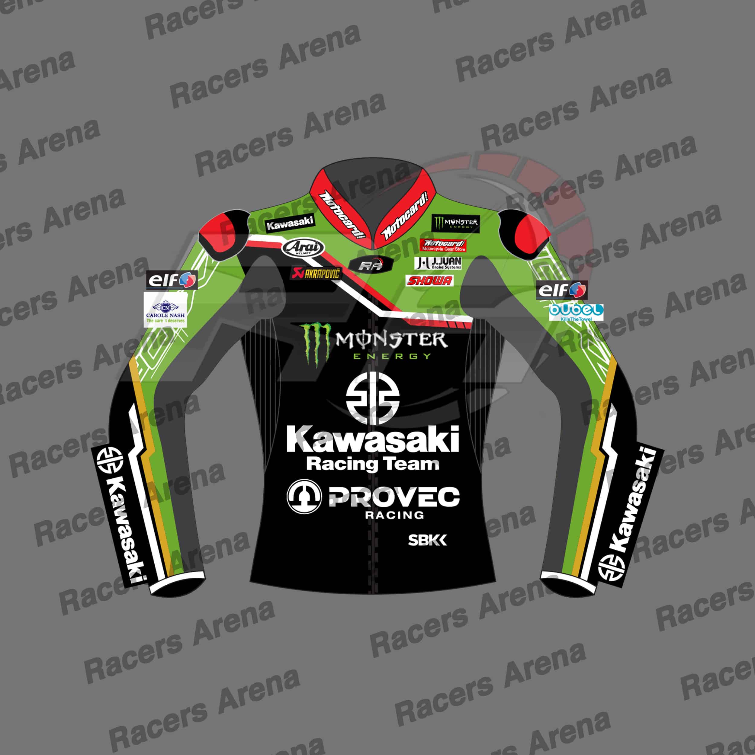 Jonathan Rea Kawasaki SBK 2023 Motorcycle Leather Racing Jacket Front