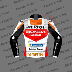 Luca Marini Honda Repsol MotoGP 2024 Motorbike Leather Race Jacket Back