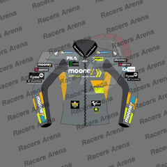 Luca Marini Mooney VR46 MotoGP 2022 Motorcycle Racing Leather Jacket Front