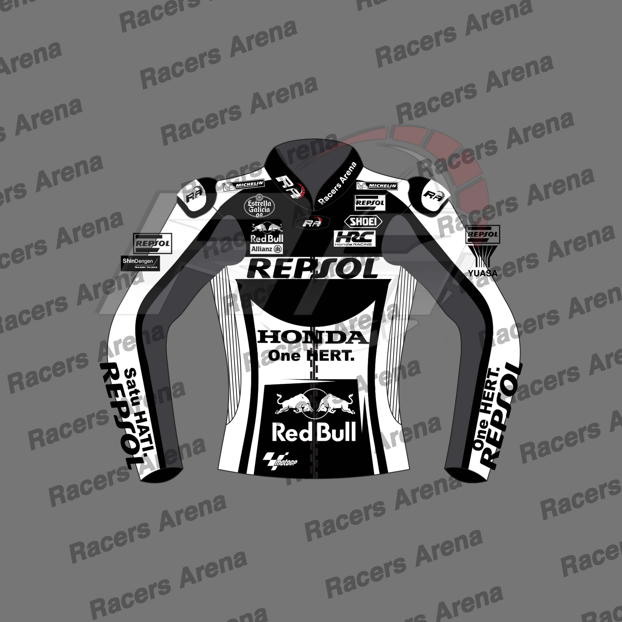 Marc Marquez Repsol Winter Test 2022 Motorcycle Leather Jacket Front