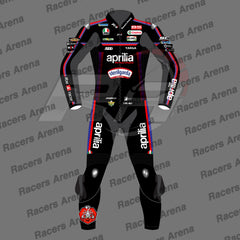 Marco Bezzecchi Aprilia MotoGP 2026 Motorcycle Leather Race Suit Front