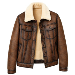 Men’s B3 Sheepskin Aviator Jacket – Shearling Fur Leather Duffle Coat