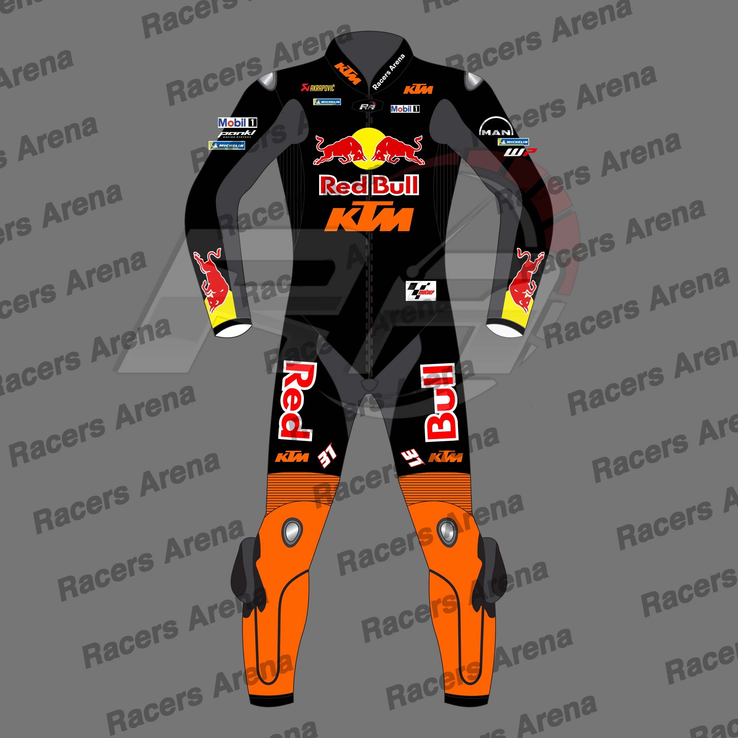 Pedro Acosta KTM Winter Test 2025 Motorcycle Leather Race Suit Front