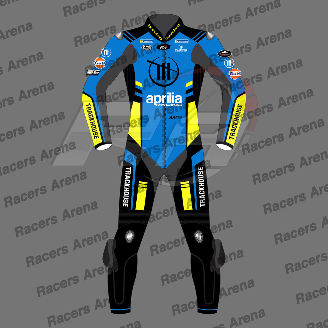 Ai Ogura MotoGP 2025 Aprilia Motorcycle Leather Race Suit Front