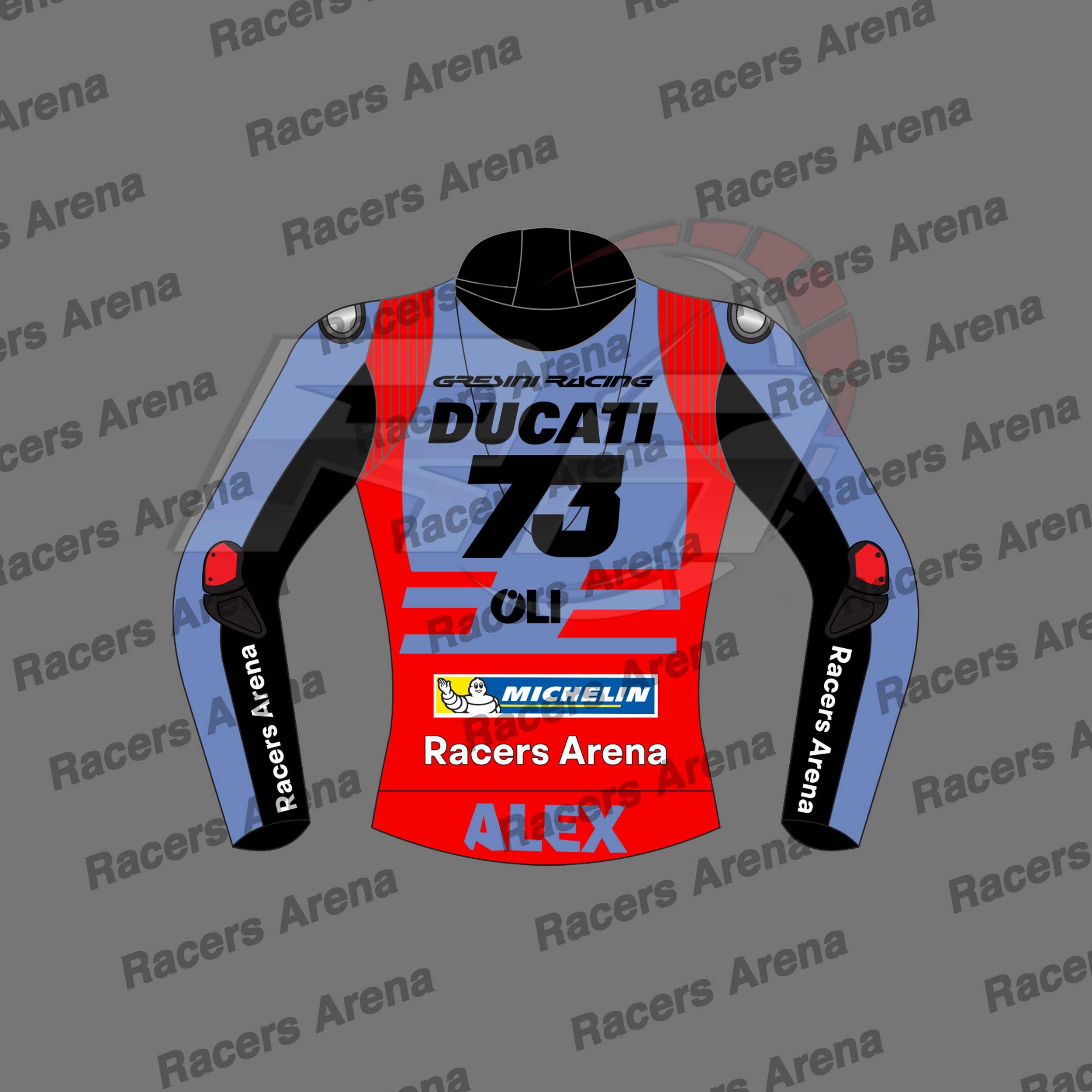 Alex Marquez Ducati Team Gresini MotoGP 2023 Motorcycle Racing Jacket Back