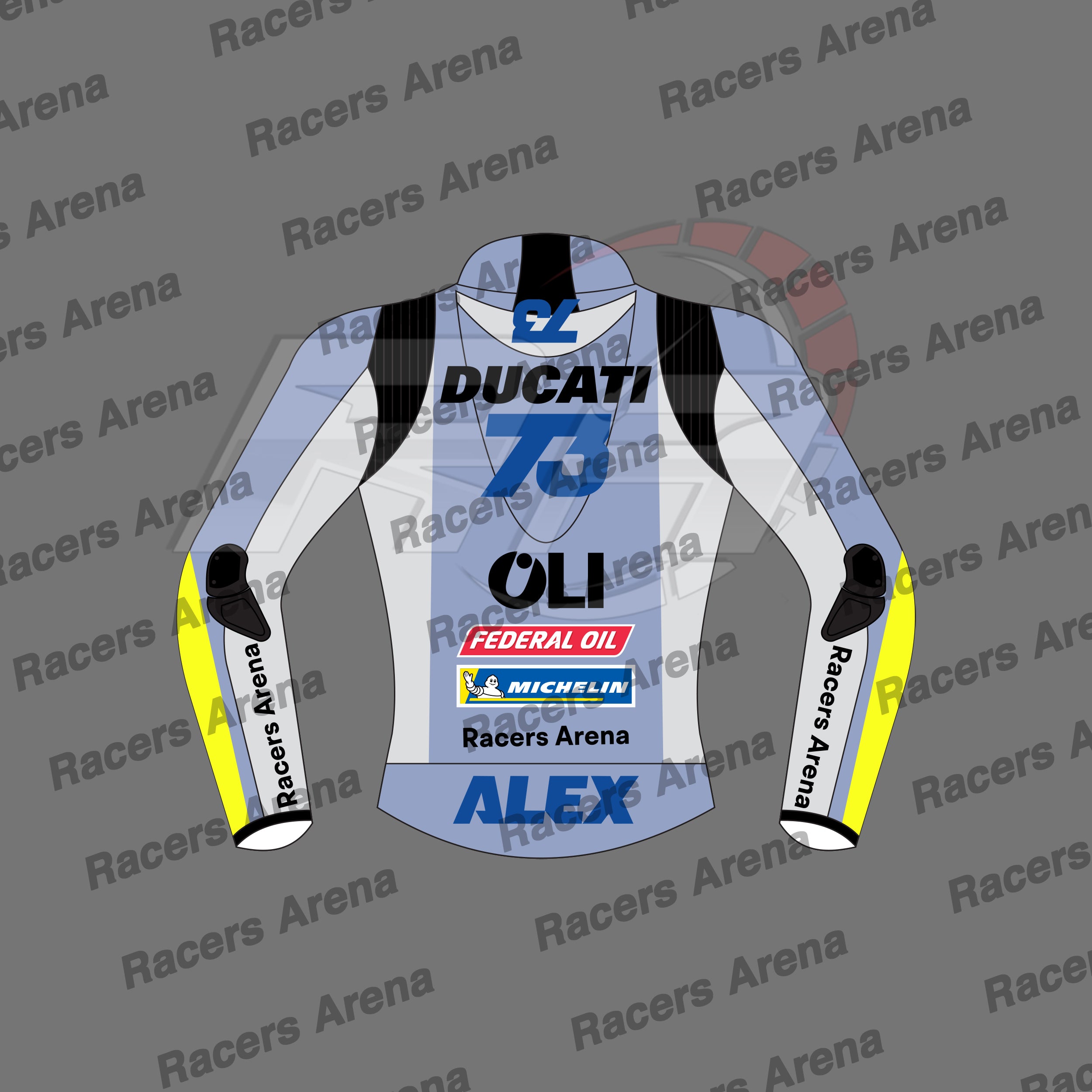 Alex Marquez MotoGP Team Gresini 2025 Motorbike Racing Jacket Back