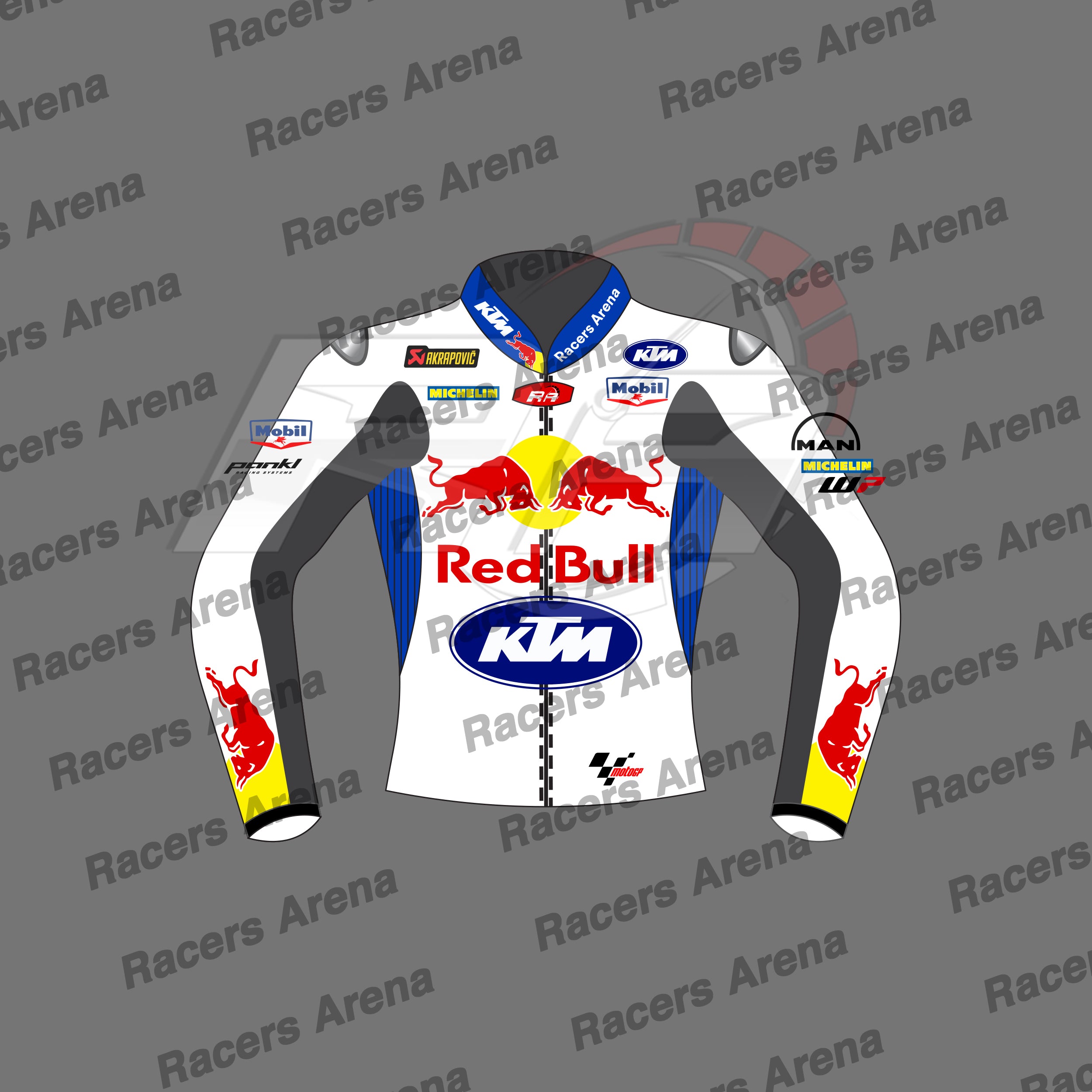 Brad-Binder-Red-Bull-White-British-GP-2024-Racing-Leather-Jacket-Front