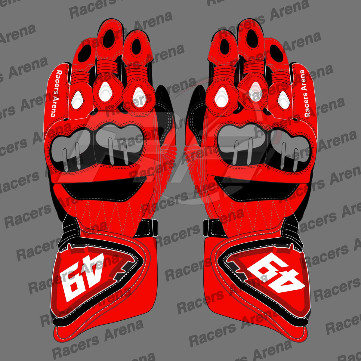 Fabio Di Giannantonio Team Gresini 2023 Motorcycle Leather Race Gloves