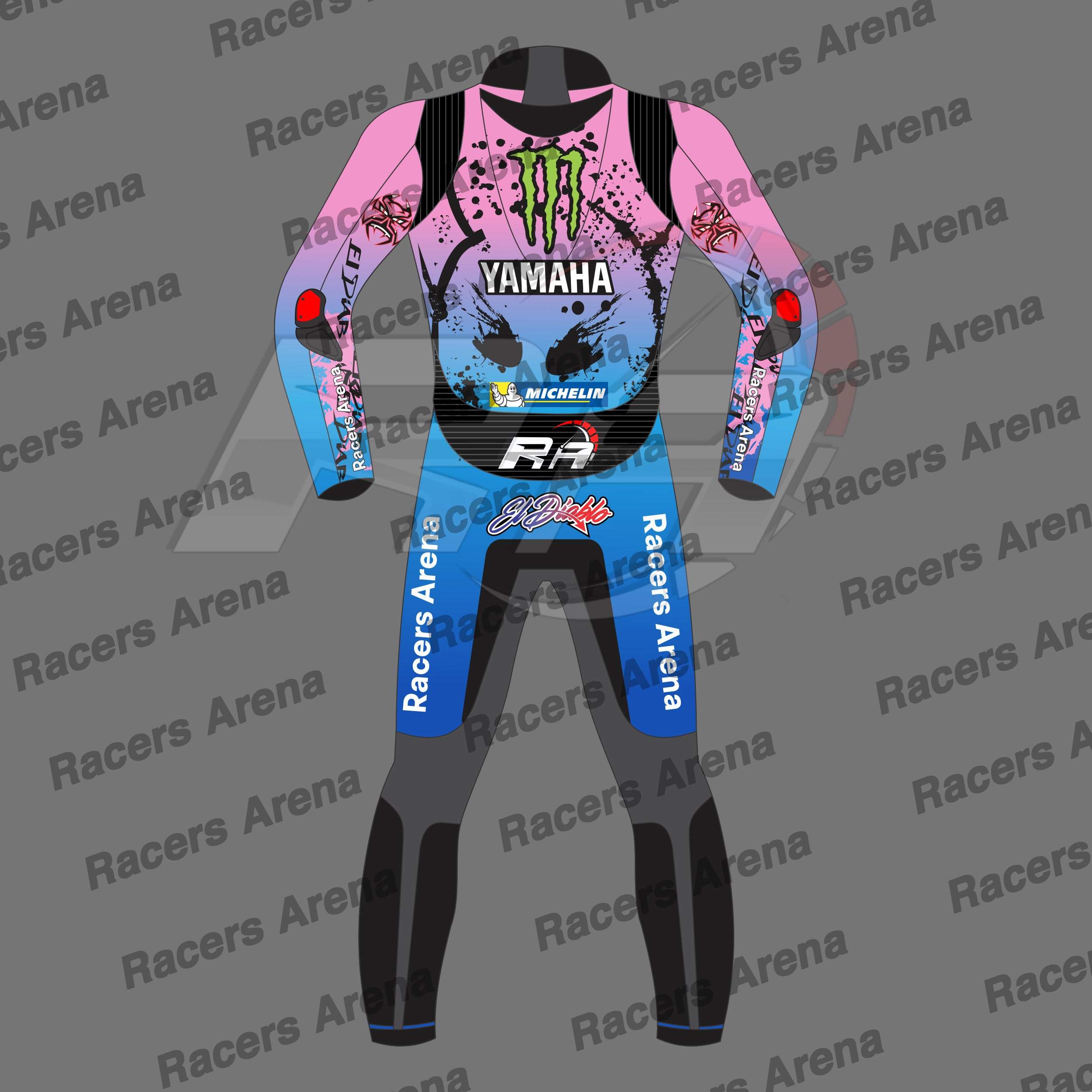 Fabio Quartararo Yamaha Suit French GP 2024 Motorcycle Leather Race Suit Back