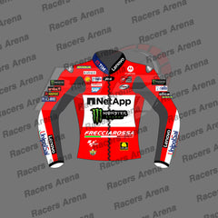 Francesco-Bagnaia-British-GP-2024-Motorbike-Leather-Race-Jacket-Front