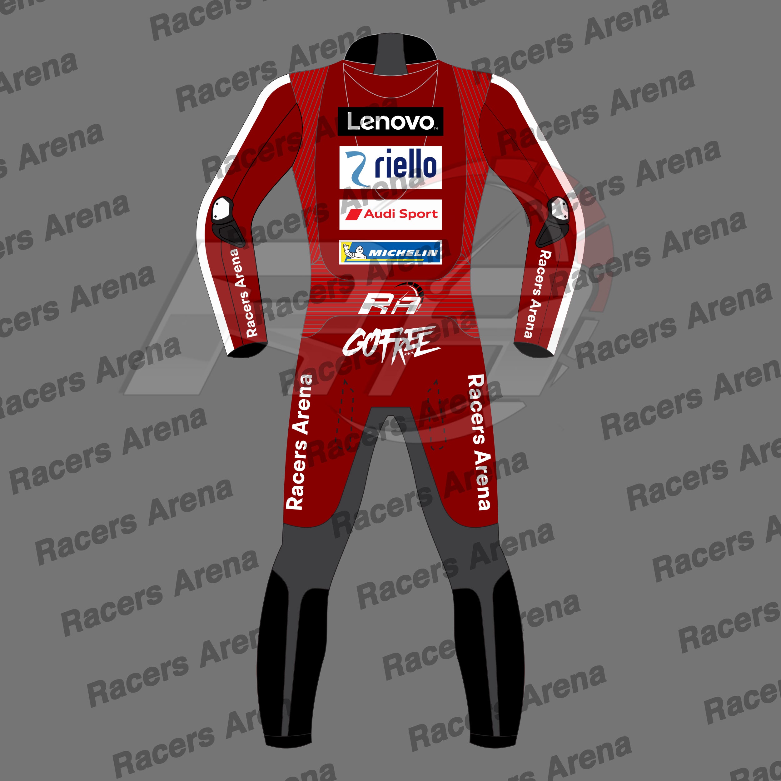 Francesco Bagnaia Ducati MotoGP 2026 Motorcycle Race Leather Suit Back