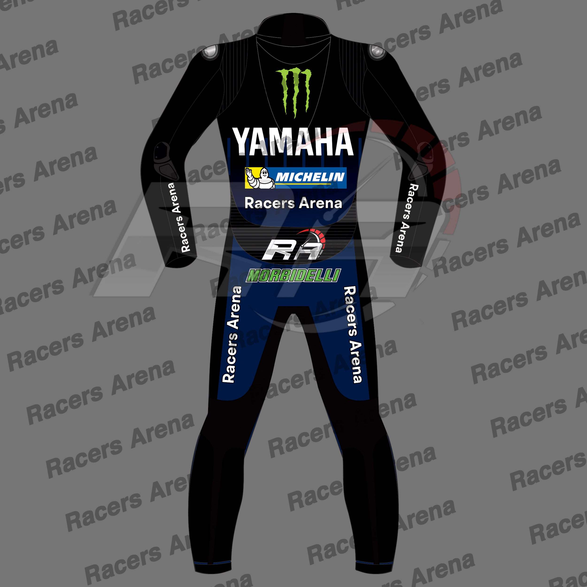 Franco Morbidelli Monster Energy MotoGP 2022 Motorcycle Leather Race Suit Back