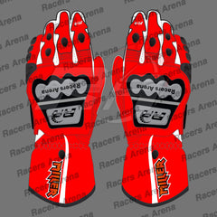 Jack Miller Ducati MotoGP 2022 Motorcycle Leather Race Gloves