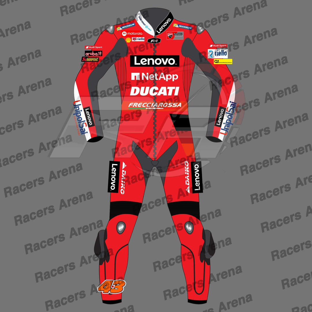 Jack Miller Ducati Lenovo MotoGP 2022 Motorbike Leather Race Suit Front