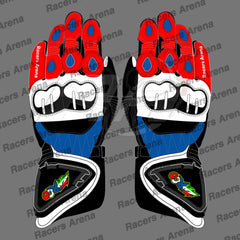 Johann Zarco Ducati MotoGP 2022 Motorcycle Leather Race Gloves