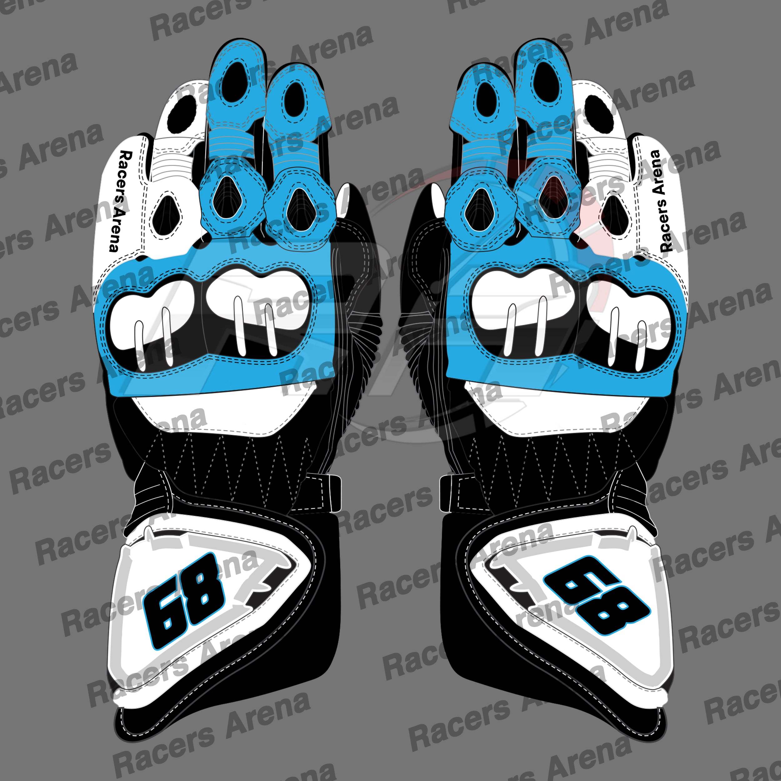 Jorge Martin Ducati Pramac MotoGP 2022 Motorcycle Leather Gloves