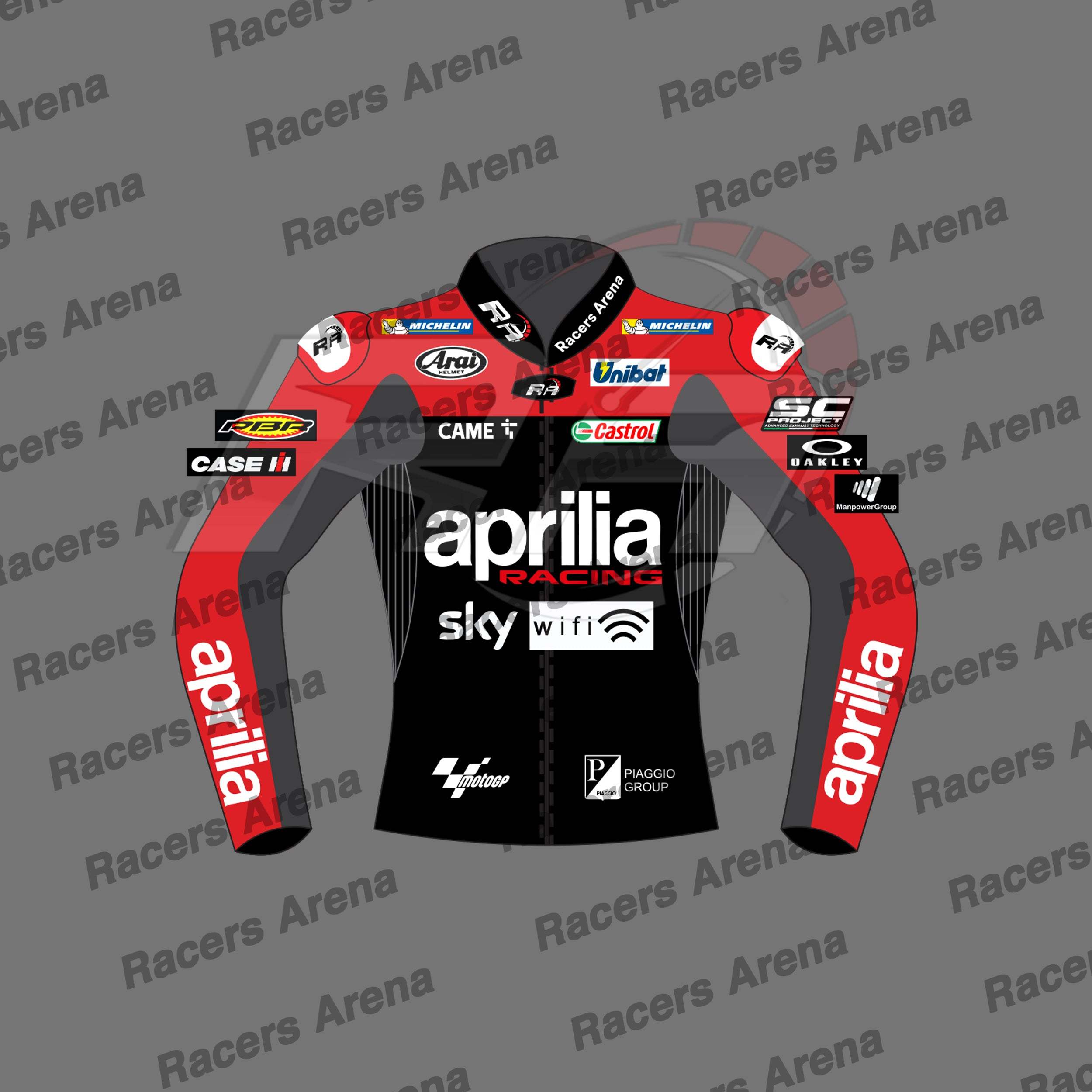 Maverick Vinales Aprilia MotoGP 2022 Motorcycle Race Jacket Front