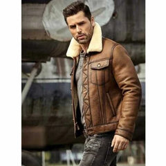 Men’s B3 Sheepskin Aviator Jacket – Shearling Fur Leather Duffle Coat