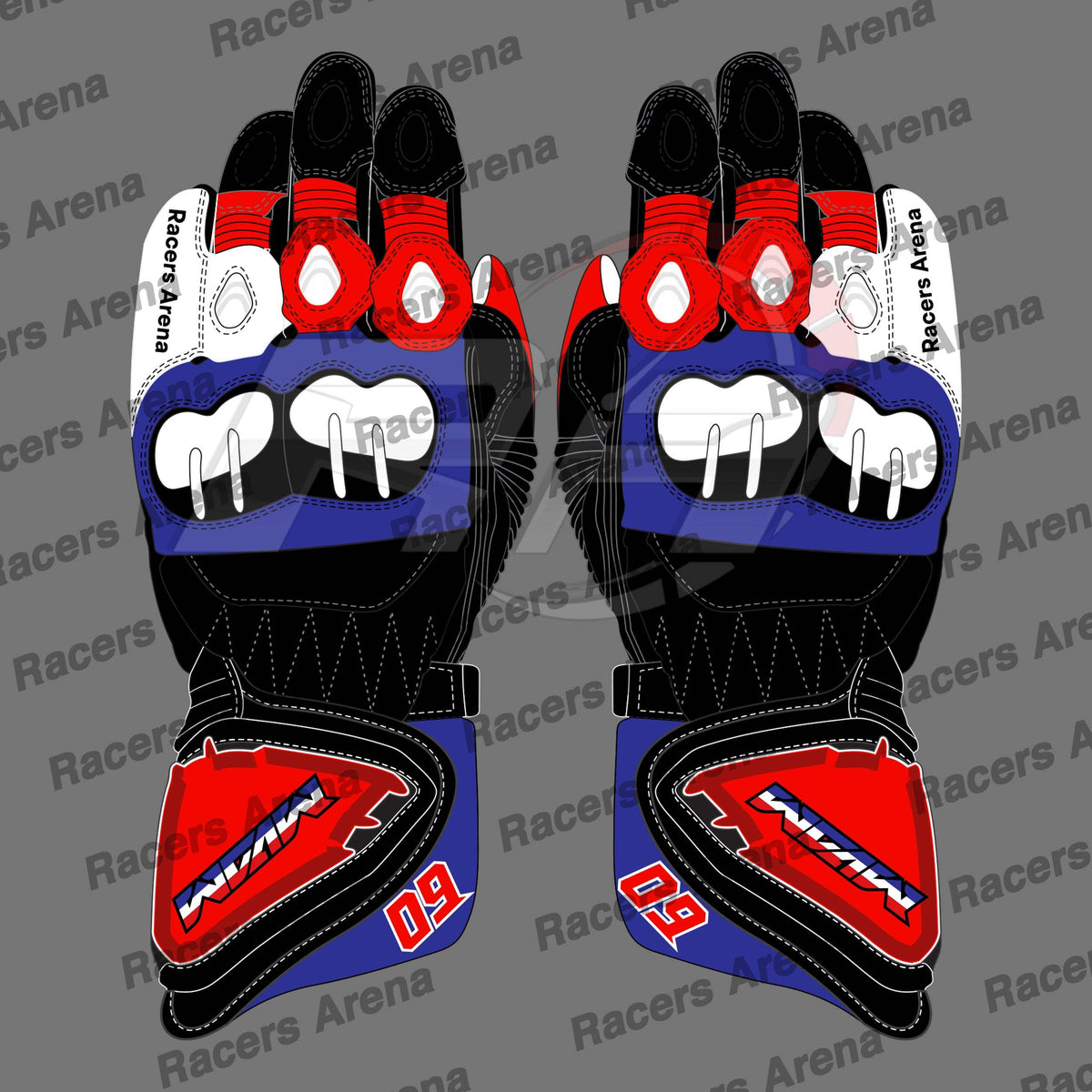 Michael van der Mark BMW Rokit SBK 2023 Motorbike Leather Racing Gloves