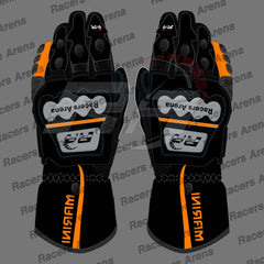 Luca Marini Mooney VR46 MotoGP 2023 Motorcycle Leather Race Gloves