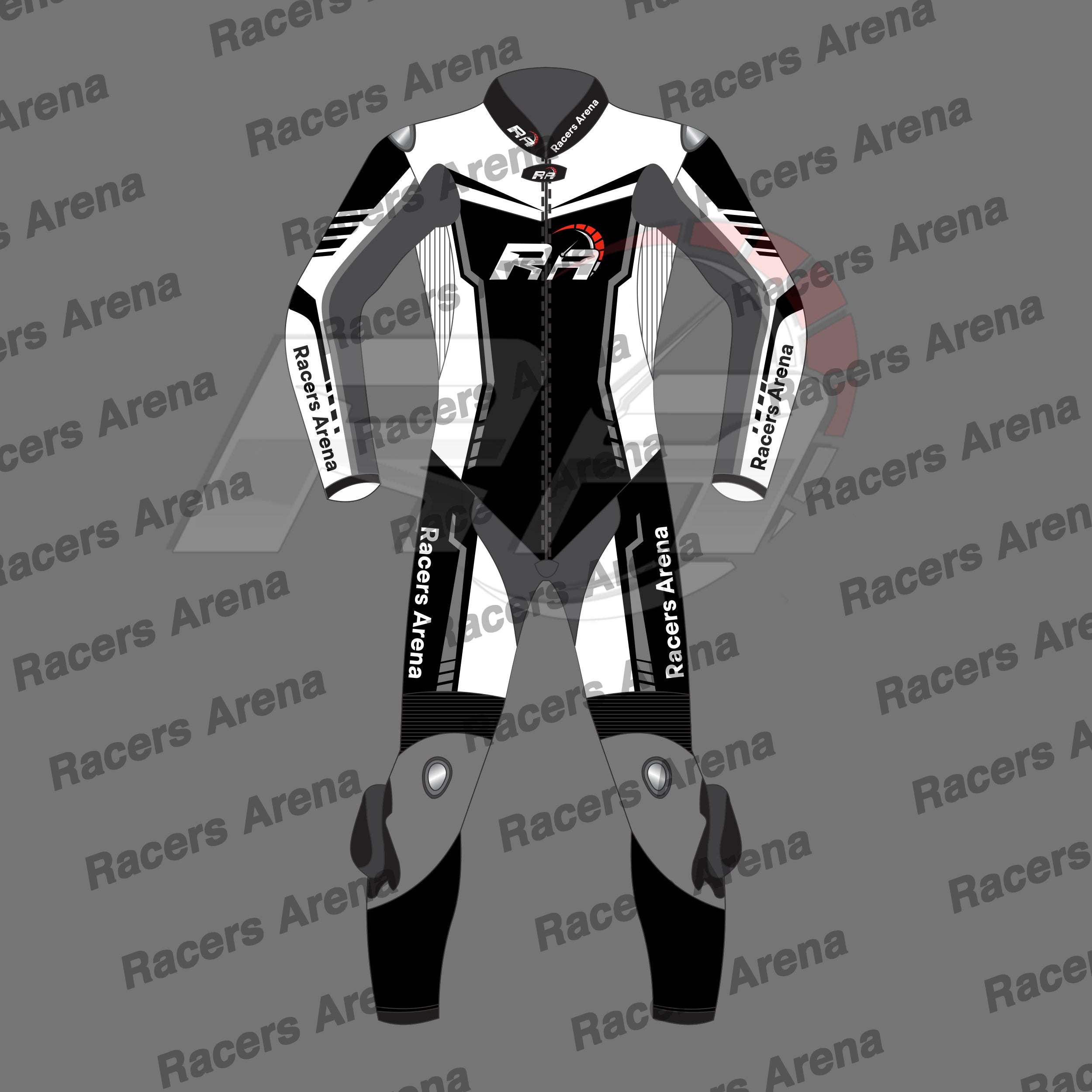 Racers Arena MotoGuard Elite Leather Race Suit Front