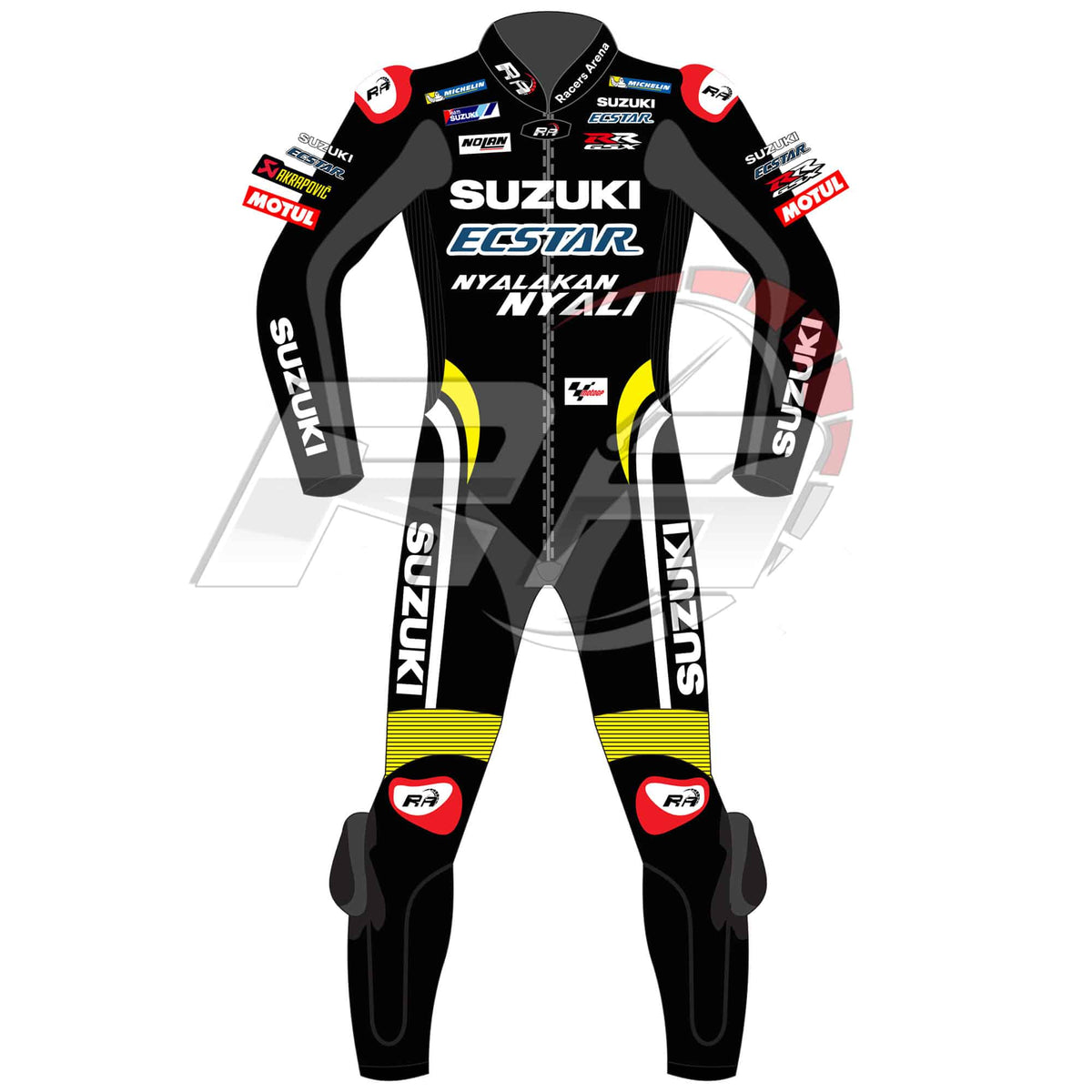 Andrea Iannone Suzuki MotoGP Black Leather Suit 2018 Front