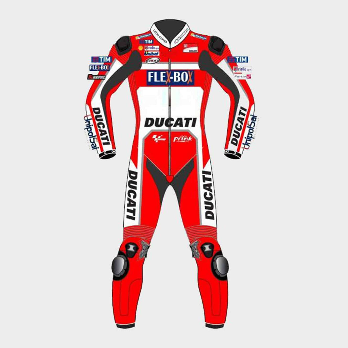 Andrea Dovizioso Ducati MotoGP 2017 Leather Suit Front