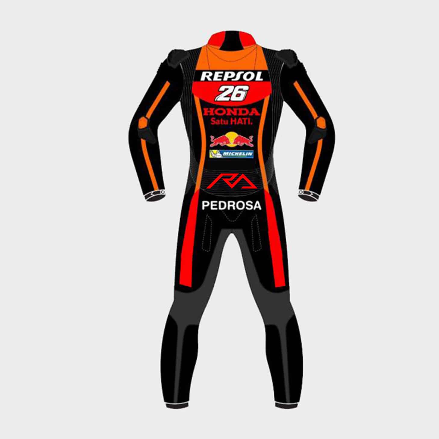 Dani Pedrosa 26 Honda Repsol Black Suit 2017 Back