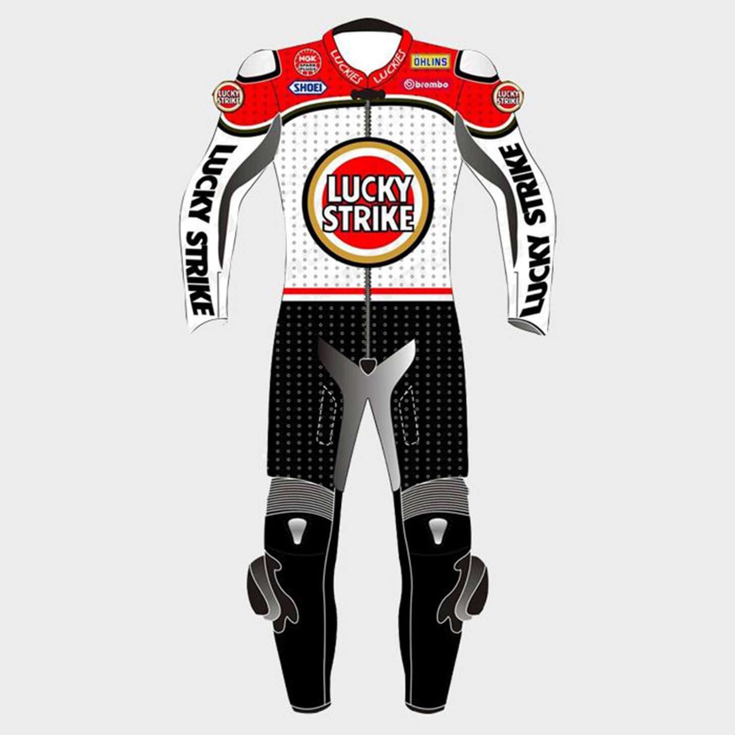 Lucky Strike Motorcycle Leather Suit Back