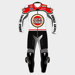 Lucky Strike Motorcycle Leather Suit Front